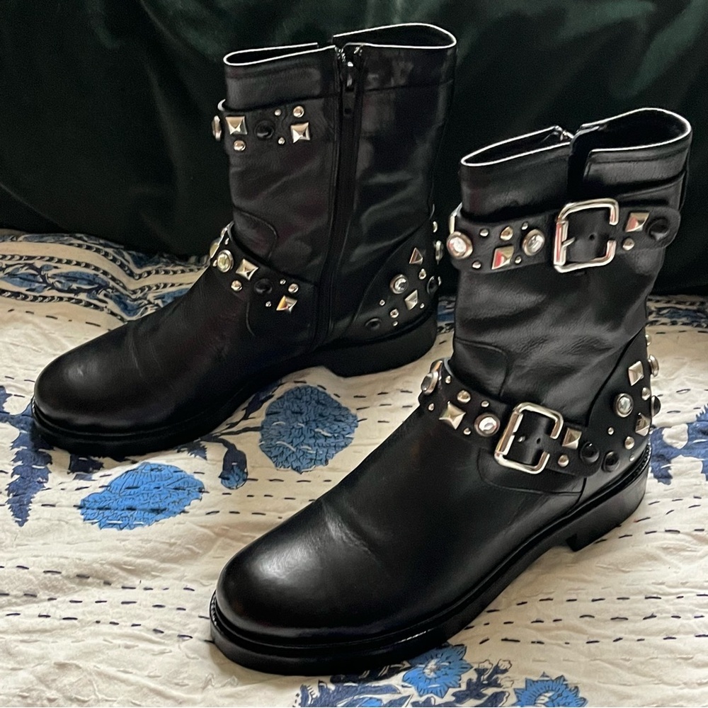 La CANADIENNE Black Studded Combat Boots